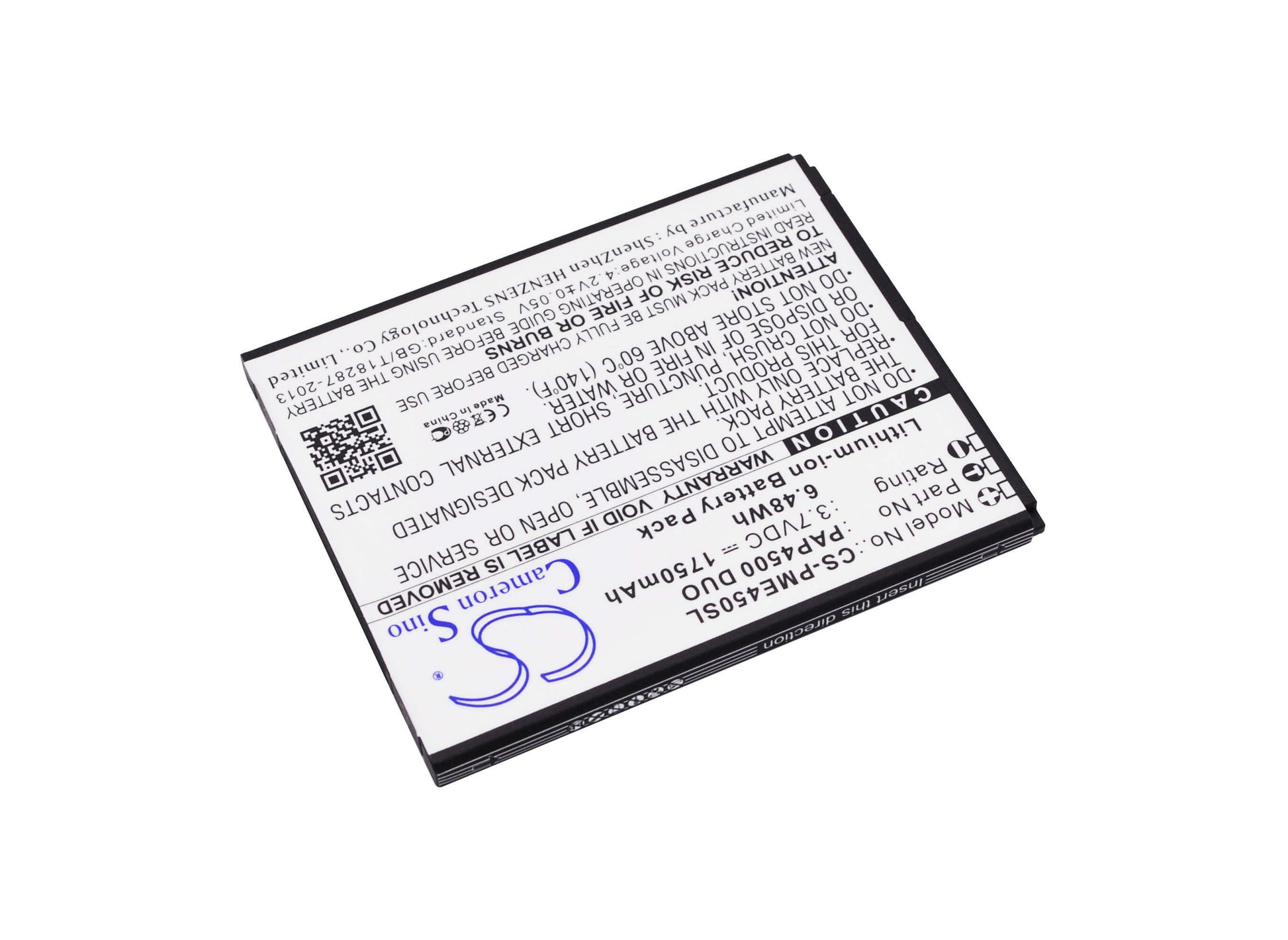 3.7V, 1750mAh, Li-ion Battery fits Prestigio, Multiphone 4500 Duo, 6.475Wh