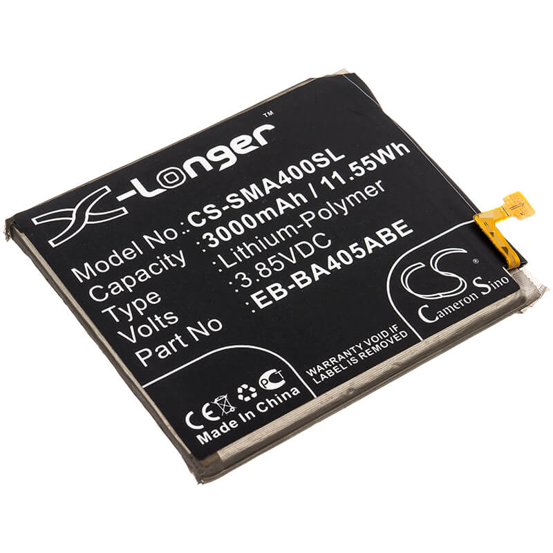3.85V, 3000mAh, Li-Polymer Battery fits Samsung, Galaxy A40, Galaxy A40 2019, 11.55Wh