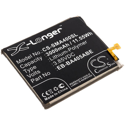 3.85V, 3000mAh, Li-Polymer Battery fits Samsung, Galaxy A40, Galaxy A40 2019, 11.55Wh