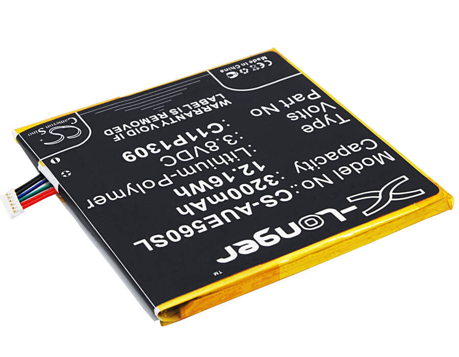 3.8V, 3200mAh, Li-Polymer Battery fits Asus, Fonepad Note 6, Fonepad Note Fhd6, 12.16Wh