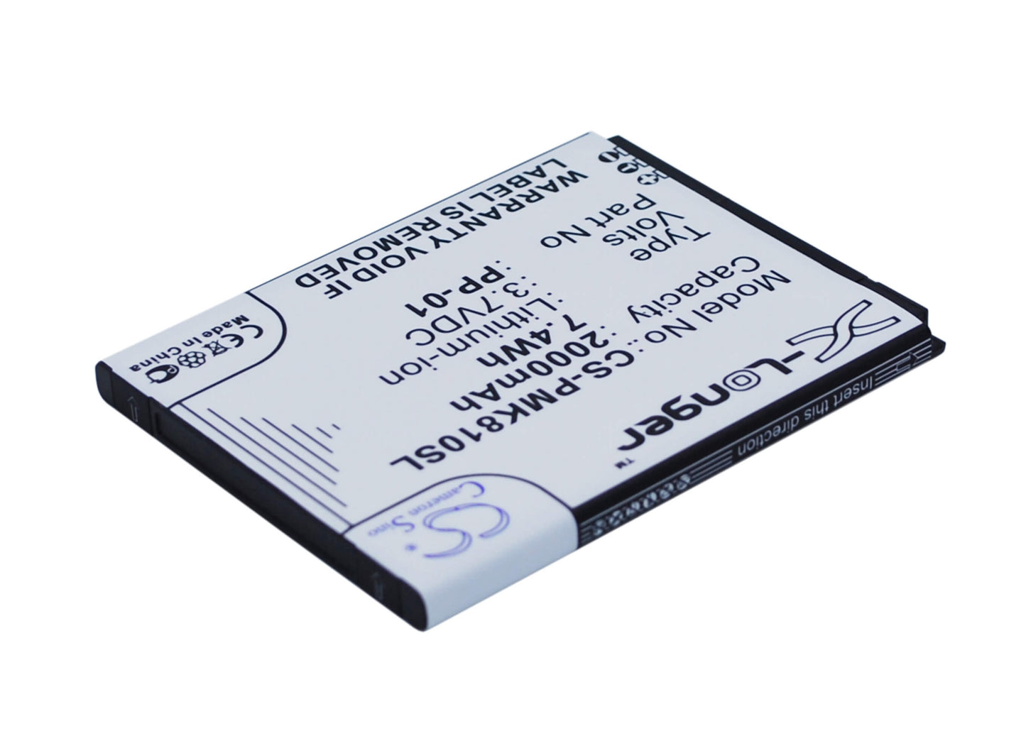 3.7V, 2000mAh, Li-ion Battery fits Phicomm, I810t, 7.4Wh