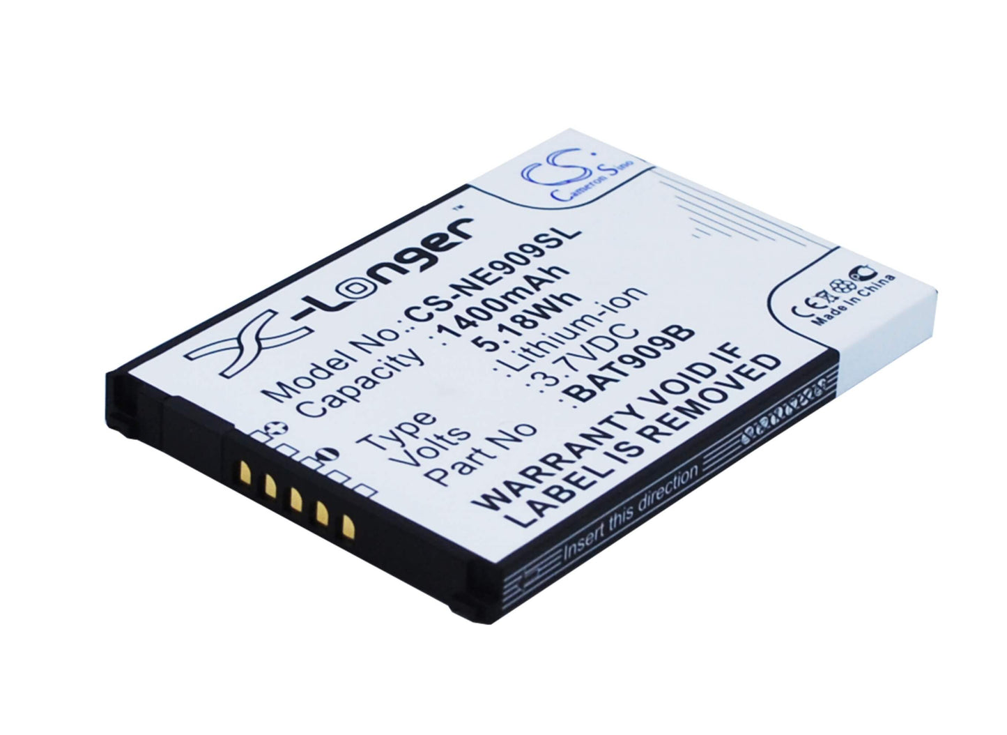 3.7V, 1400mAh, Li-ion Battery fits Nec, 909e, Gzone Is11ca, 5.18Wh