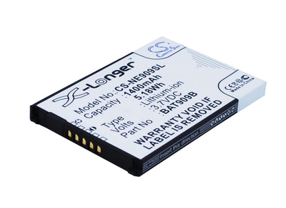 3.7V, 1400mAh, Li-ion Battery fits Nec, 909e, Gzone Is11ca, 5.18Wh