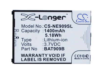 3.7V, 1400mAh, Li-ion Battery fits Nec, 909e, Gzone Is11ca, 5.18Wh