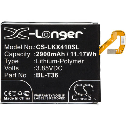 3.85V, 2900mAh, Li-Polymer Battery fits Lg, Harmony 2, Harmony 2 Lte-a, 11.165Wh