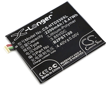3.85V, 2200mAh, Li-Polymer Battery fits Htc, 2pyr200, A16, 8.47Wh