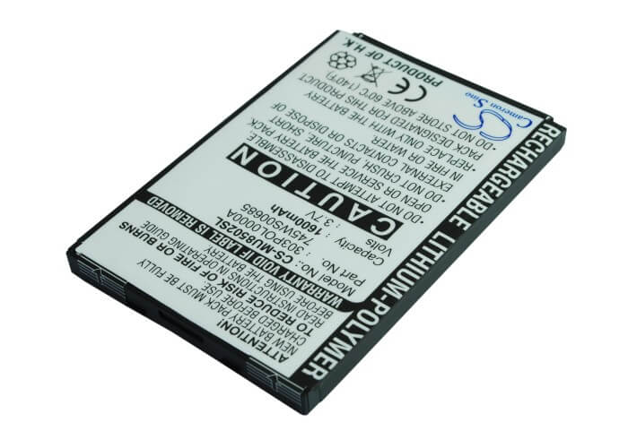 3.7V, 1600mAh, Li-Polymer Battery fits I-mate, Ultimate 8502, 5.92Wh