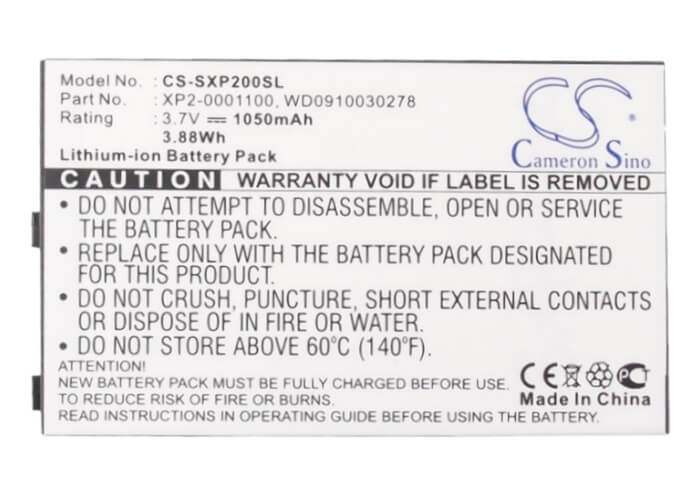3.7V, 1050mAh, Li-ion Battery fits Socketmobile, Sonim Xp2, Xp2, 3.885Wh