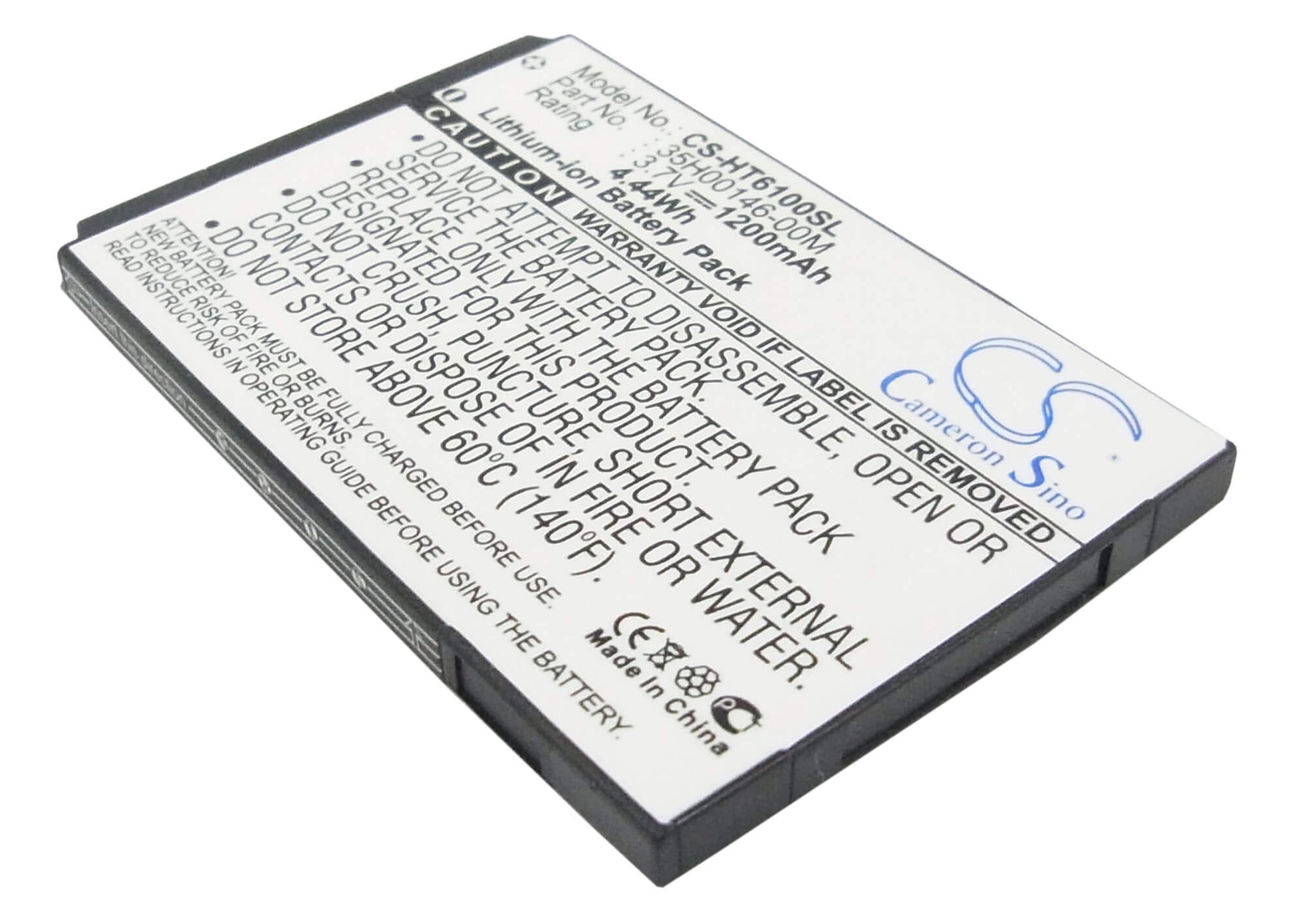 3.7V, 1200mAh, Li-ion Battery fits Sprint, Evo Shift 4g, 4.44Wh