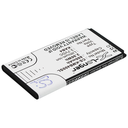 3.7V, 800mAh, Li-ion Battery fits Kazam, Life B4, 2.96Wh