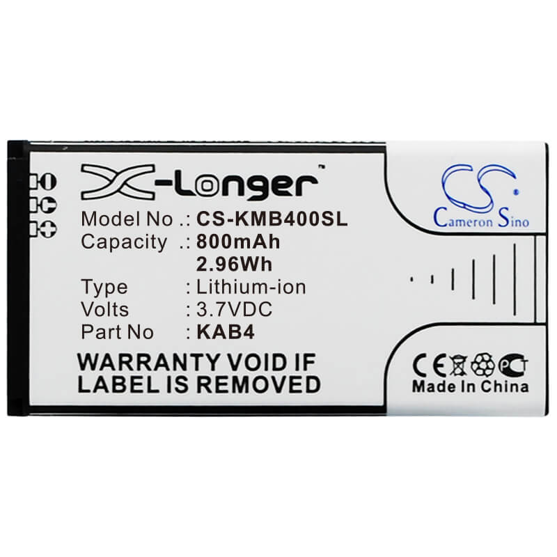 3.7V, 800mAh, Li-ion Battery fits Kazam, Life B4, 2.96Wh