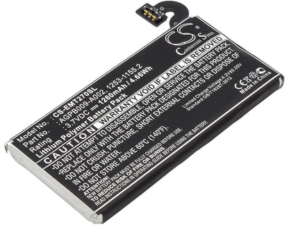 3.7V, 1260mAh, Li-Polymer Battery fits Sony Ericsson, Pepper, Xperia Mt27, 4.662Wh