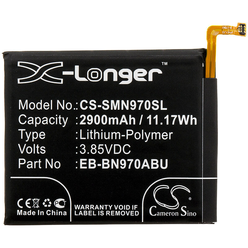3.85V, 2900mAh, Li-Polymer Battery fits Samsung, Galaxy Note 10, Sm-n9700, 11.165Wh