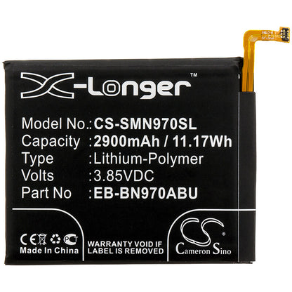 3.85V, 2900mAh, Li-Polymer Battery fits Samsung, Galaxy Note 10, Sm-n9700, 11.165Wh