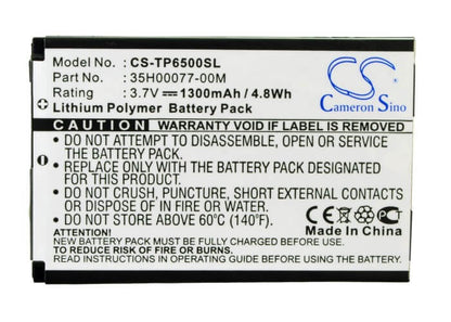 3.7V, 1300mAh, Li-Polymer Battery fits O2, Xda Mantle, 4.81Wh