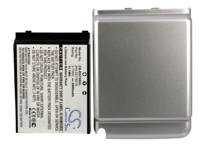 3.7V, 3000mAh, Li-Polymer Battery fits E-ten, Glofiish M700, 11.1Wh