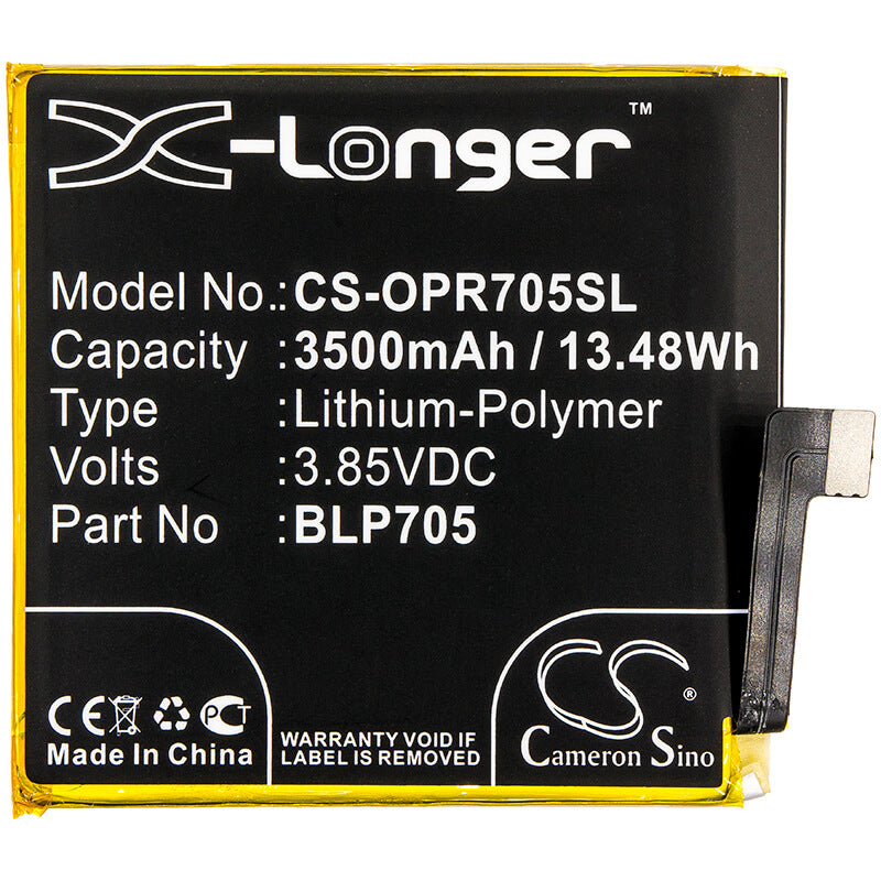 3.85V, 3500mAh, Li-Polymer Battery fits Oppo, Cph1919, Pccm00, 13.475Wh
