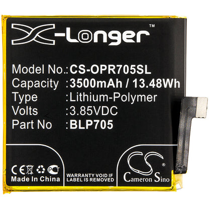 3.85V, 3500mAh, Li-Polymer Battery fits Oppo, Cph1919, Pccm00, 13.475Wh