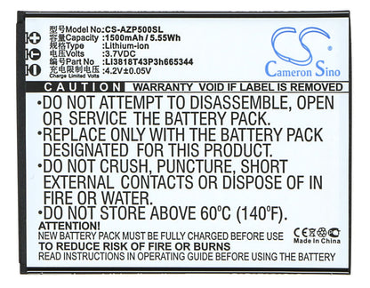 3.7V, 1500mAh, Li-ion Battery fits Amazing, A5s, 5.55Wh