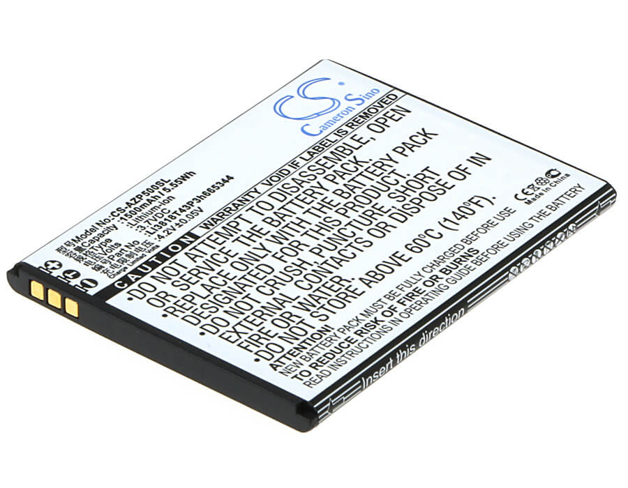 3.7V, 1500mAh, Li-ion Battery fits Zte, Blade Gf3, T320, 5.55Wh