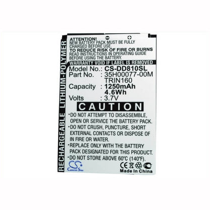 3.7V, 1250mAh, Li-Polymer Battery fits O2, Xda Argon, 4.625Wh