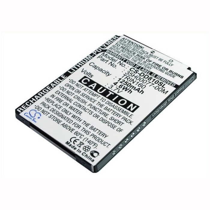 3.7V, 1250mAh, Li-Polymer Battery fits Verizon, Xv6800 Xv-6800, 4.625Wh