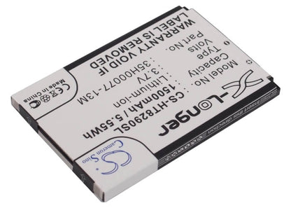 3.7V, 1500mAh, Li-Polymer Battery fits Htc, Max 4g, Quartz, 5.55Wh