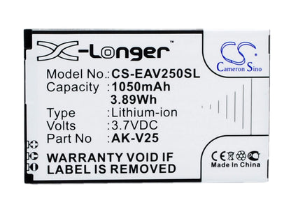 3.7V, 1050mAh, Li-ion Battery fits Emporia, Euphoria, Pure, 3.885Wh