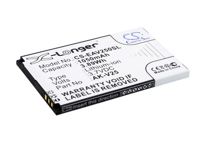 3.7V, 1050mAh, Li-ion Battery fits Emporia, Euphoria, Pure, 3.885Wh
