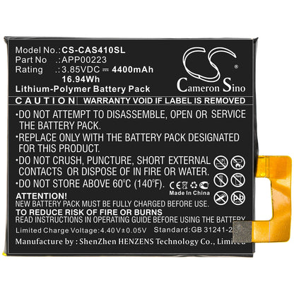 3.85V, 4400mAh, Li-Polymer Battery fits Cat, S41, 16.94Wh
