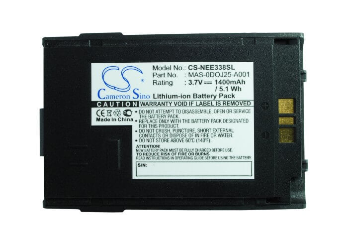 3.7V, 1400mAh, Li-ion Battery fits Nec, 338, E338, 5.18Wh