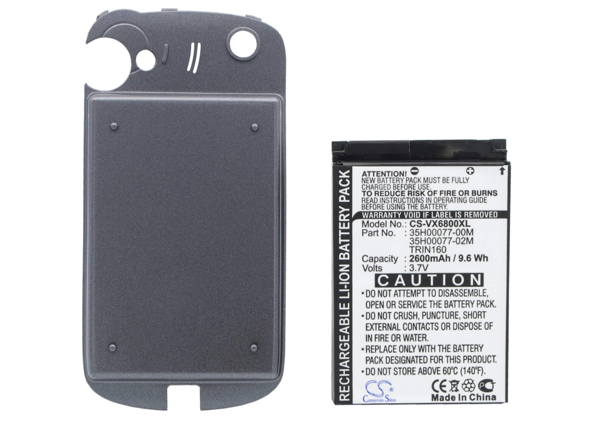 3.7V, 2600mAh, Li-ion Battery fits Audiovox, Ppc6800, Ppc-6800, 9.62Wh