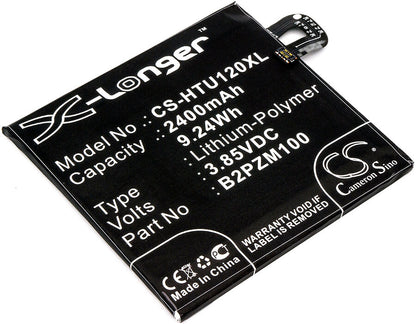 3.85V, 2400mAh, Li-Polymer Battery fits Htc, Alpine, U Play, 9.24Wh