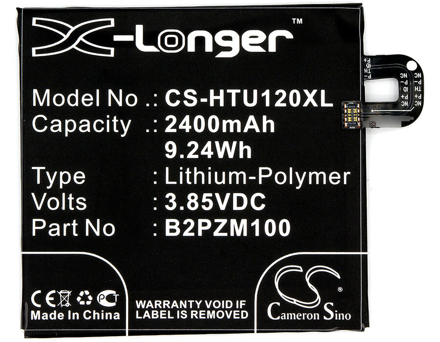 3.85V, 2400mAh, Li-Polymer Battery fits Htc, Alpine, U Play, 9.24Wh