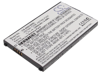 3.7V, 1260mAh, Li-ion Battery fits Hp, Ipaq 530, Ipaq Voice Messenger, 4.662Wh