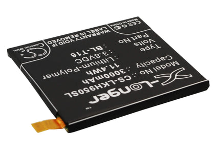 3.8V, 3000mAh, Li-Polymer Battery fits Lg, G Flex 2, H950, 11.4Wh