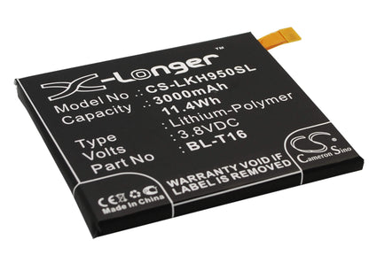 3.8V, 3000mAh, Li-Polymer Battery fits Lg, G Flex 2, H950, 11.4Wh