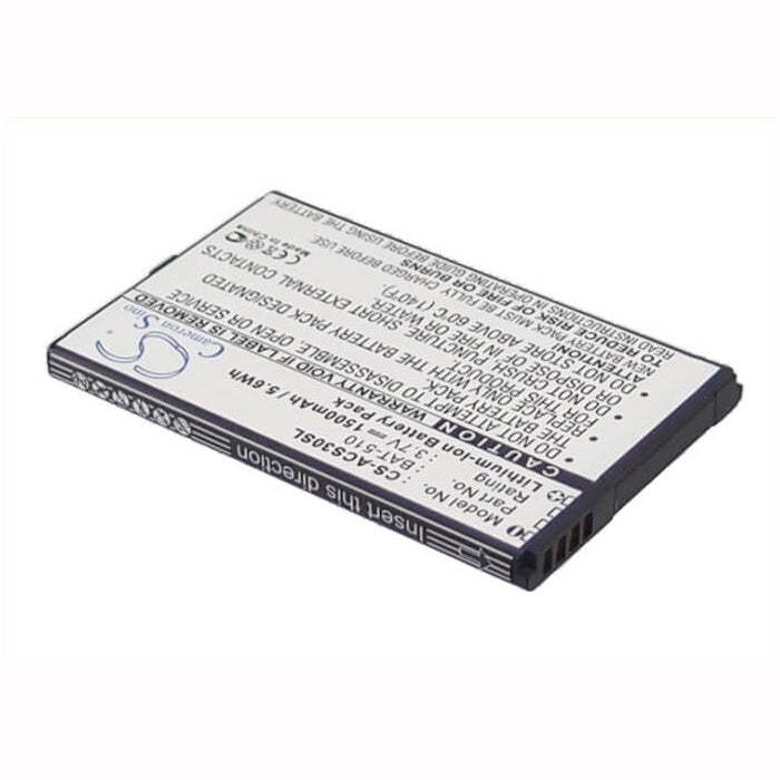 3.7V, 1500mAh, Li-ion Battery fits Acer, Iconia Smart, S300, 5.55Wh