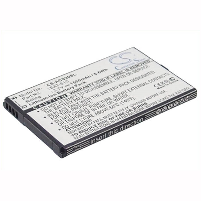 3.7V, 1500mAh, Li-ion Battery fits Acer, Iconia Smart, S300, 5.55Wh