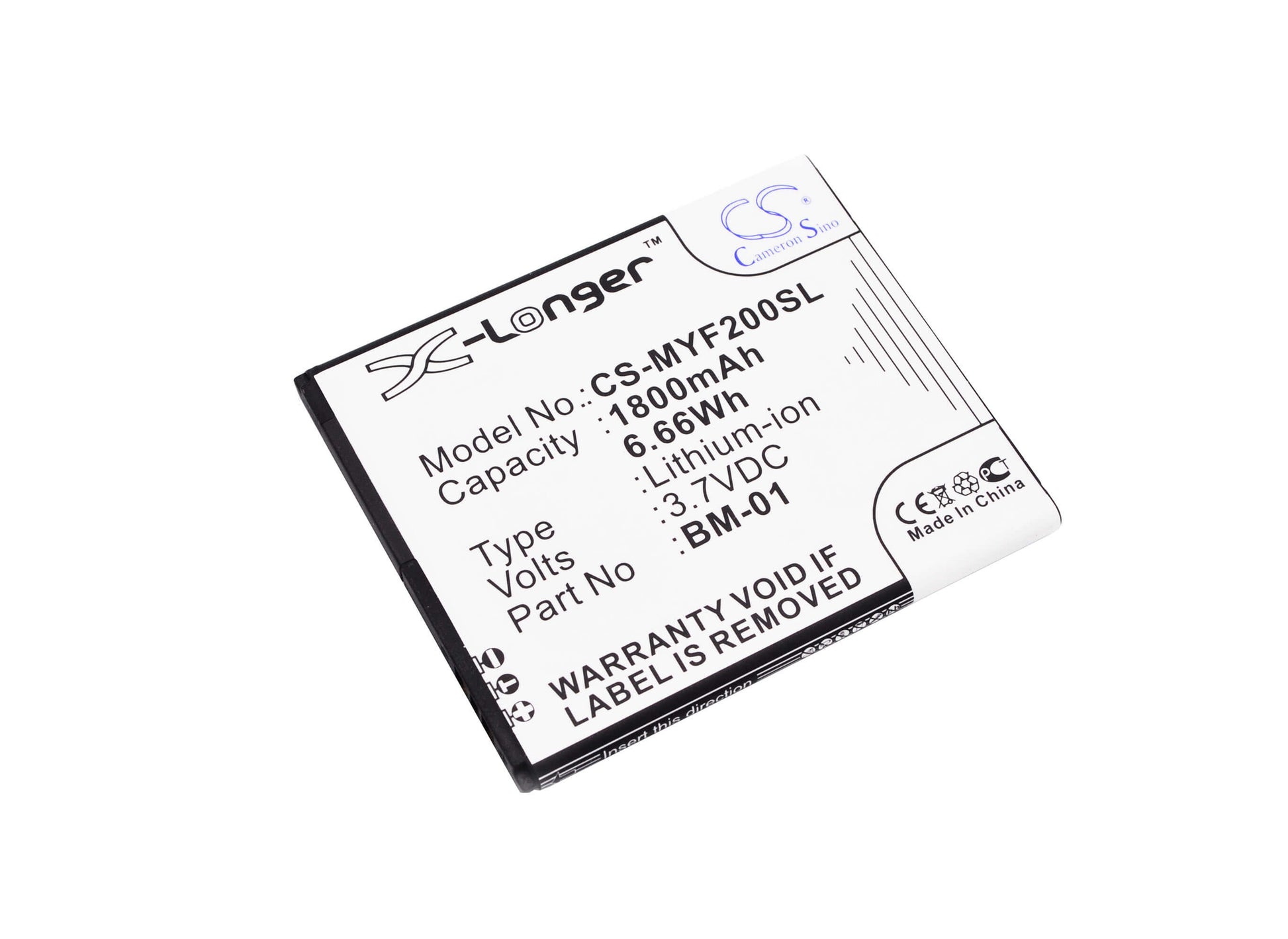 3.7V, 1800mAh, Li-ion Battery fits Myphone, Fun 2, Next-s, 6.66Wh