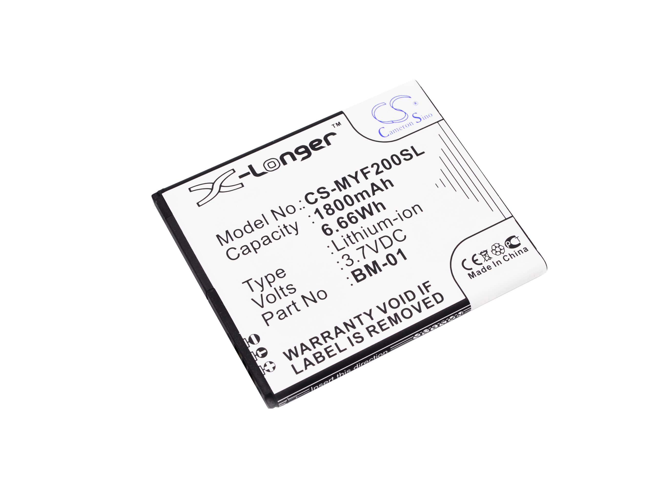 3.7V, 1800mAh, Li-ion Battery fits Myphone, Fun 2, Next-s, 6.66Wh