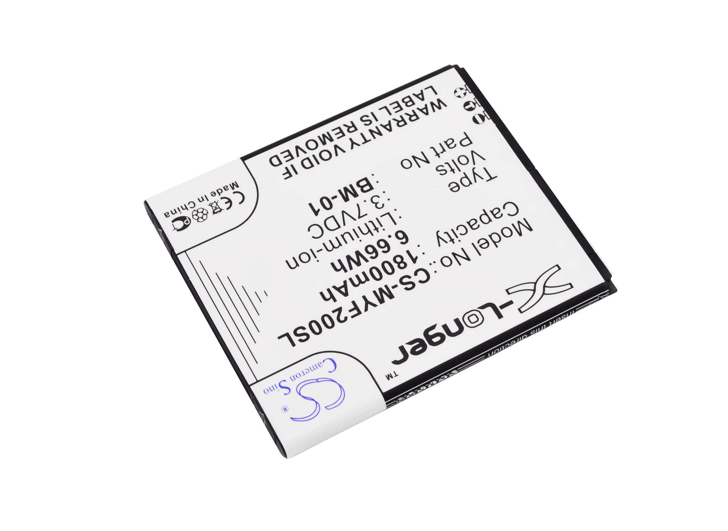 3.7V, 1800mAh, Li-ion Battery fits Myphone, Fun 2, Next-s, 6.66Wh