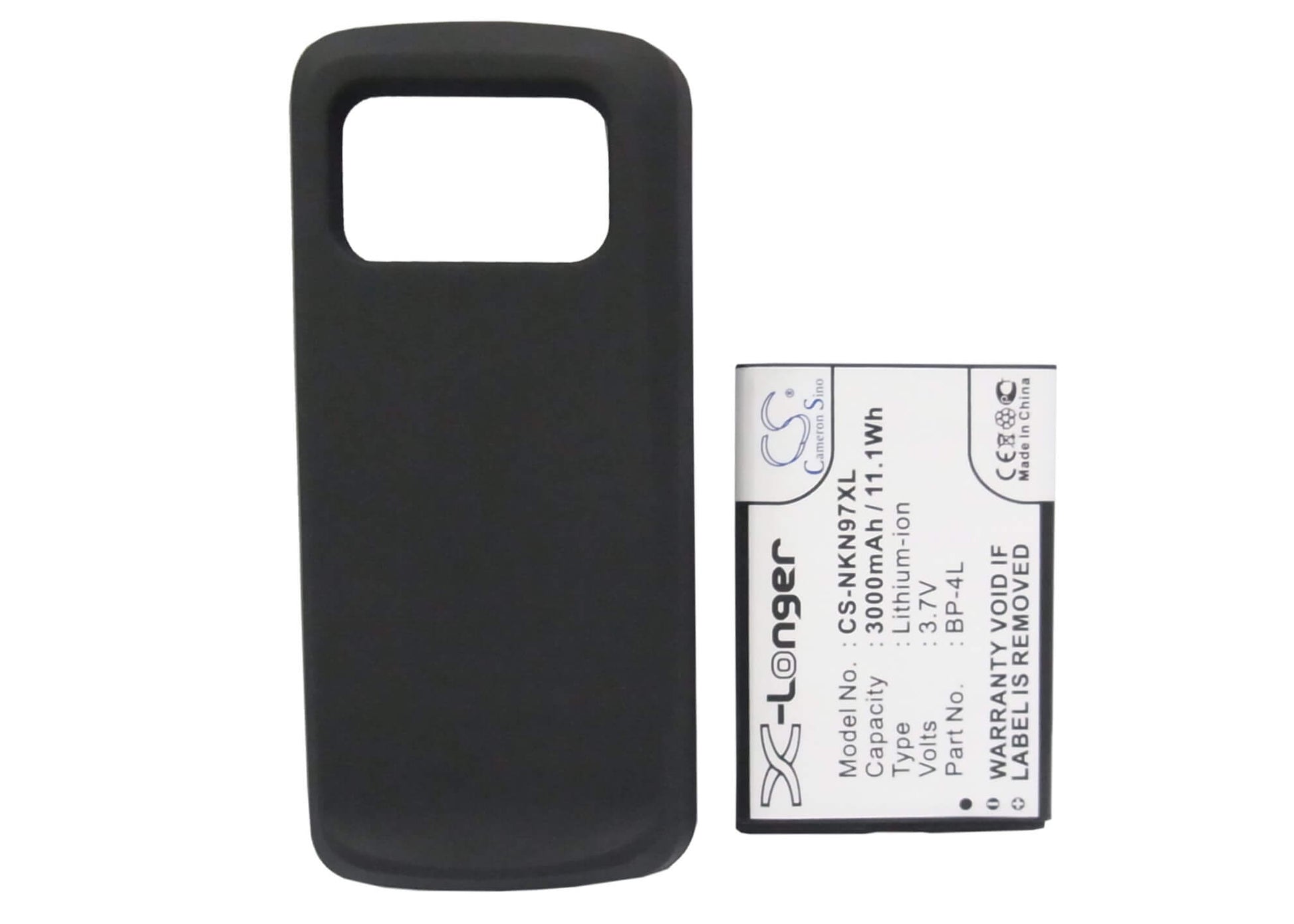 Black, 3.7V, 3000mAh, Li-ion Battery fits Nokia, N97, 11.1Wh