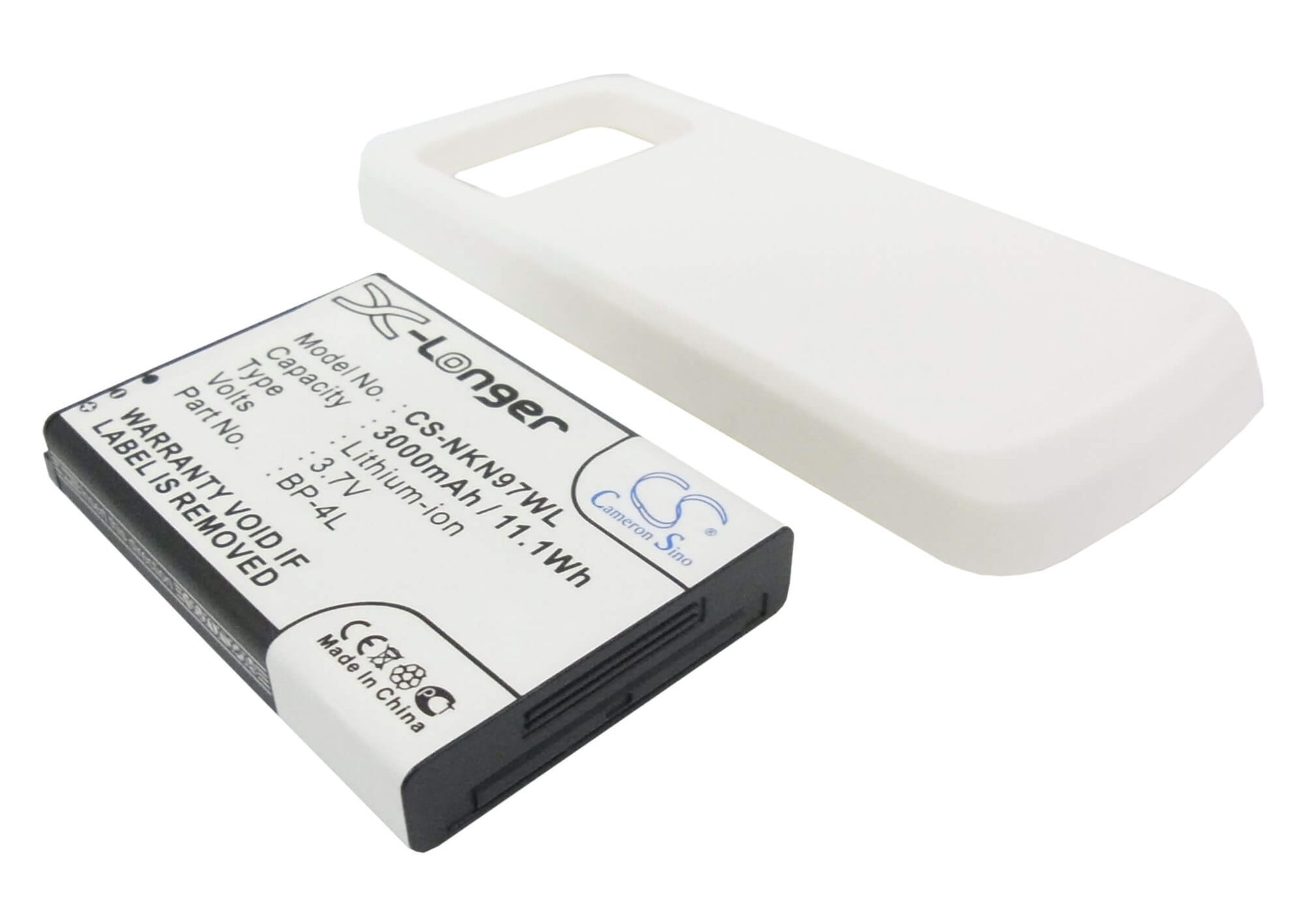 White, 3.7V, 3000mAh, Li-ion Battery fits Nokia, N97, 11.1Wh