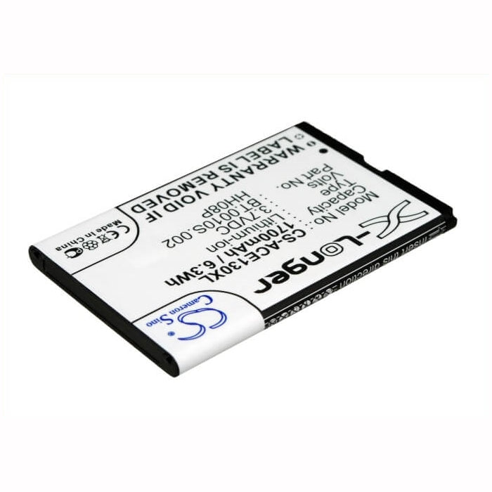 3.7V, 1700mAh, Li-ion Battery fits Acer, Acer Betouch E130 B, Betouch E130, 6.29Wh