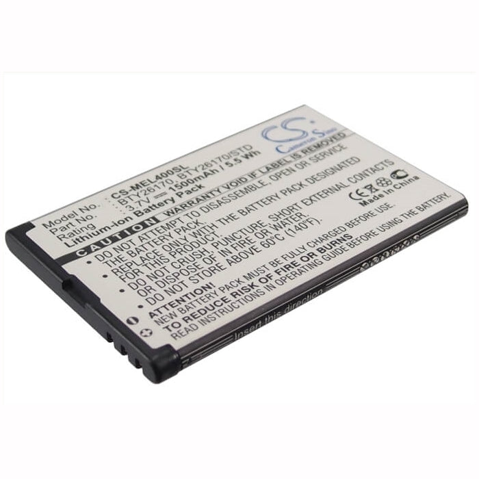 3.7V, 1500mAh, Li-ion Battery fits Mobistel, El400, 5.55Wh