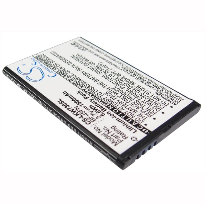 3.7V, 1500mAh, Li-ion Battery fits Lg, Kw730, 5.55Wh