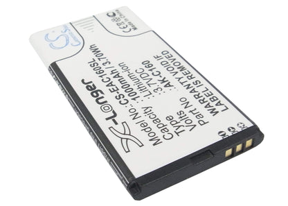 3.7V, 1000mAh, Li-ion Battery fits Emporia, C160, C160_001_rd, 3.7Wh