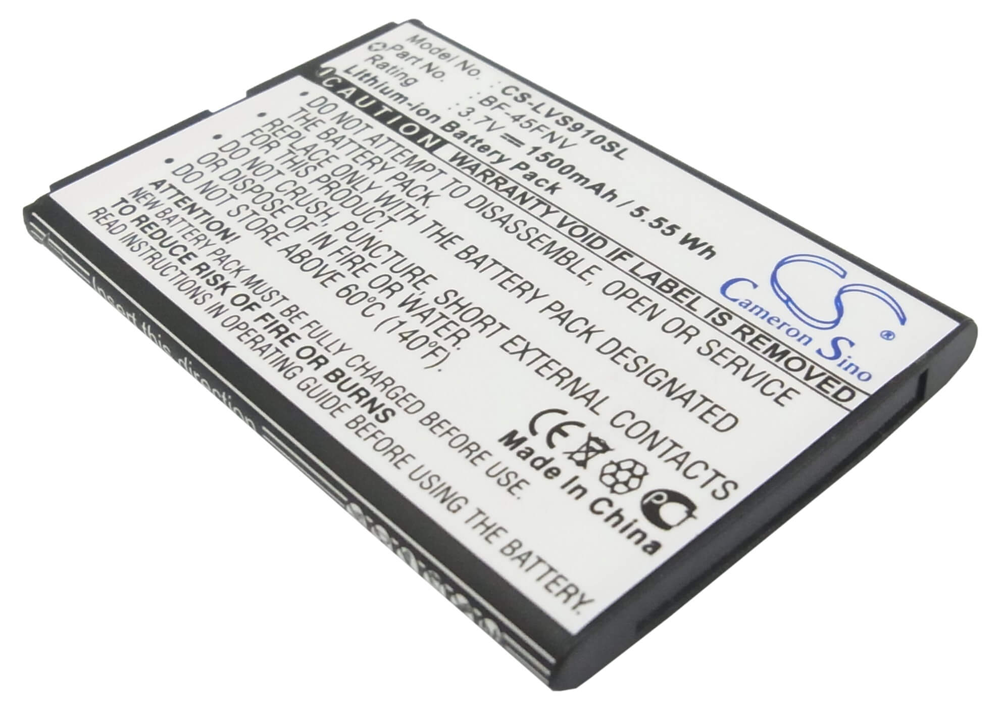 3.7V, 1500mAh, Li-ion Battery fits Verizon, Revolution, Revolution 4g, 5.55Wh