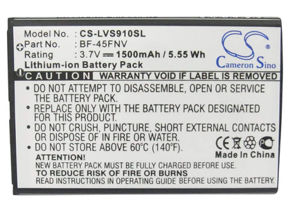 3.7V, 1500mAh, Li-ion Battery fits Verizon, Revolution, Revolution 4g, 5.55Wh